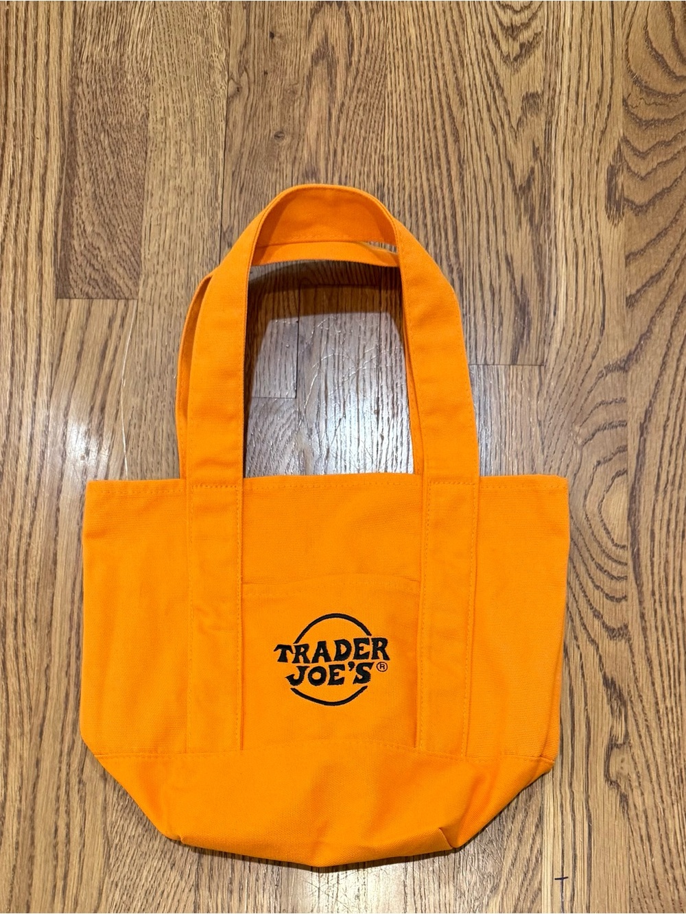 Trader Joe's Orange mini Canvas Tote Bag